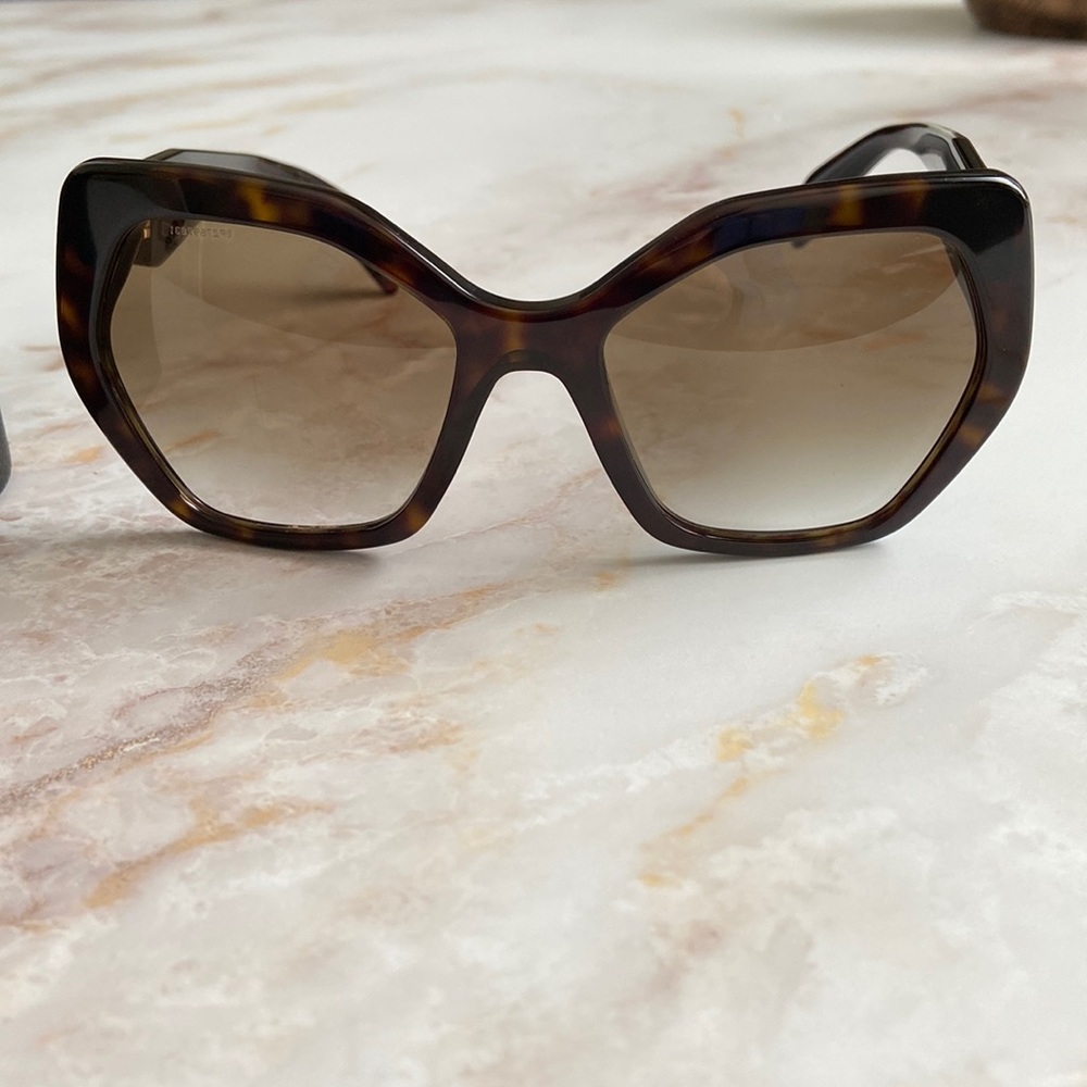 PRADA Heritage Havana brown geometric sunglasses